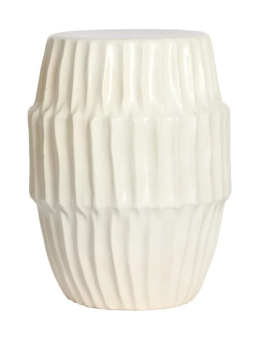 Light & Living Bijzettafel Isili Keramiek - Mat Wit - Rond