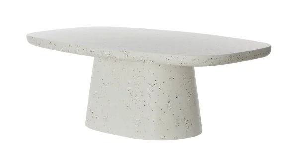 Light & Living Deens Ovale Salontafel Hamura Terrazzo, 120 x 70cm - Wit - Ovaal