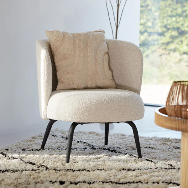 Light & Living Fauteuil Dieyda Bouclé