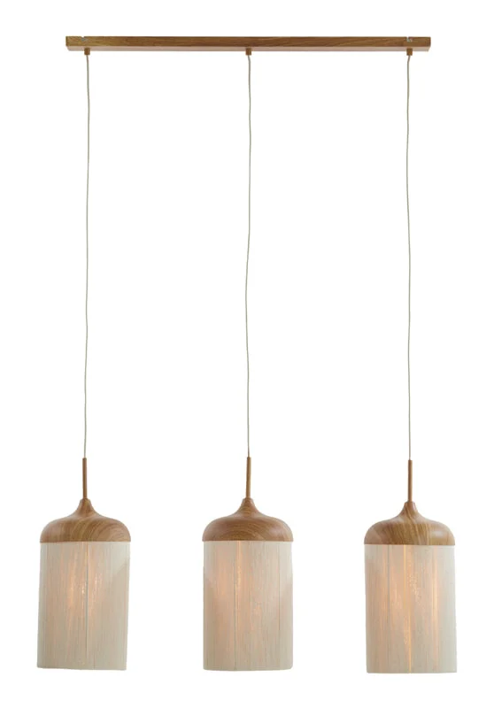 Light & Living Hanglamp Dania Houtlook en touw, 3-lamps