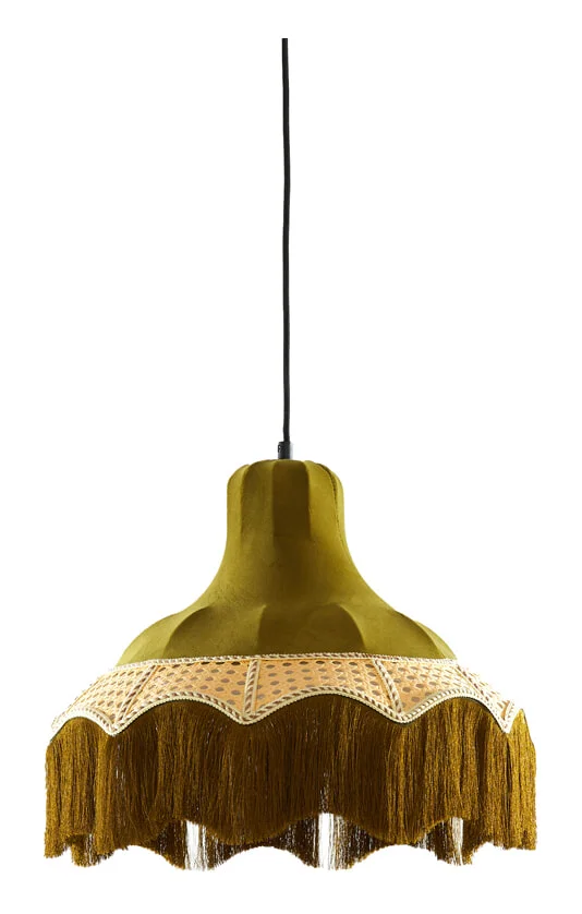 Light & Living Hanglamp Mizia Velvet en webbing, 40cm