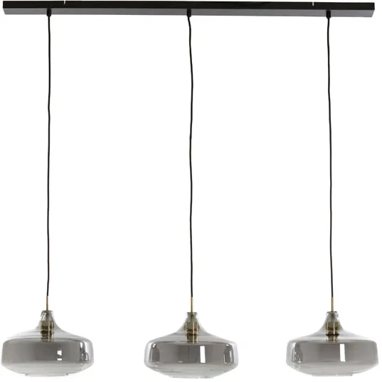 Light & Living Hanglamp Solna 3-Lamps - Smoke/Antiek Brons