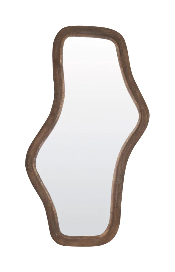 Light & Living Organische Spiegel Celano Mangohout, 80 x 44cm - Donkerbruin - Japandi