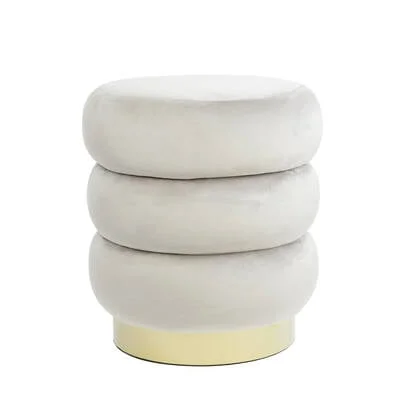 Light & Living - Poef KIMI - Ø40x45cm - Grijs