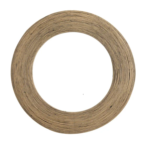 Light & Living Ronde Spiegel Piedre Rotan - Bruin