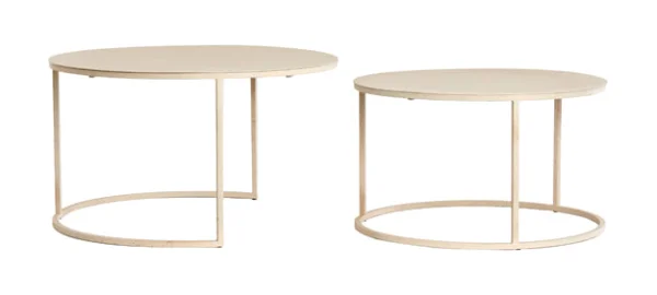 Light & Living Salontafel Sadar Set van 2 stuks - Zand/Bruin - Rond