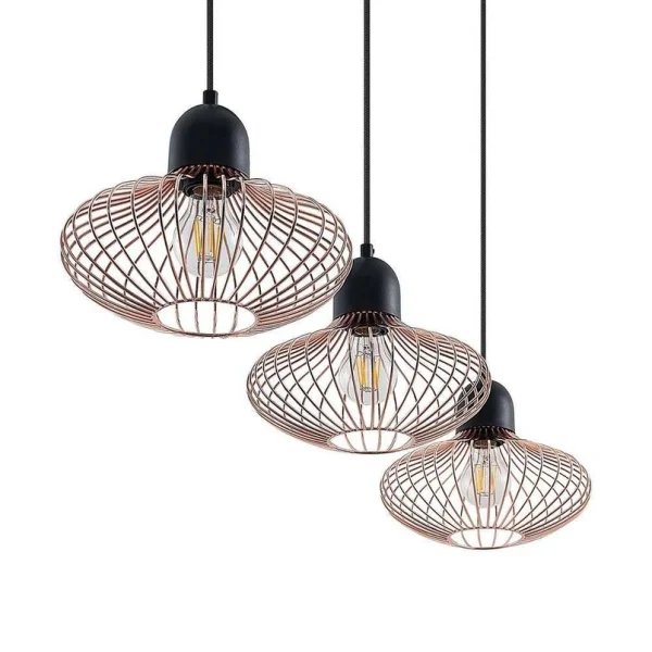 Lindby - Justinos 3 Hanglamp Black/Copper