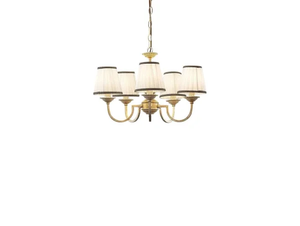 Lindby - Lumiel 5 Kroonluchter Cream/Antique Brass