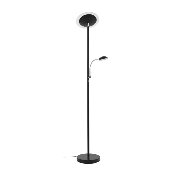 Lindby - Malea LED vloerlamp met arm, zwart
