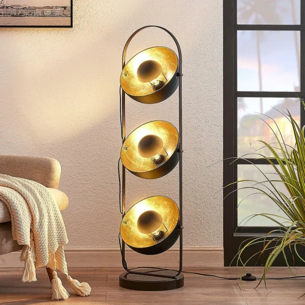 Lindby - Muriel 3 Vloerlamp Black/Gold