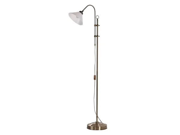 Lindby - Otis Vloerlamp Opale/Antique Brass