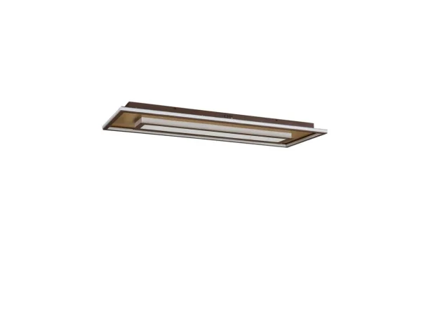 Lindby - Pekela Square LED Plafondlamp 110x40 Rust/Matt Gold