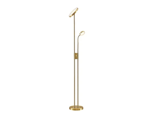 Lindby - Seppa LED Vloerlamp Round Matt Brass