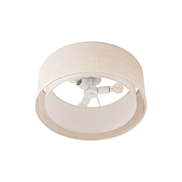 Lindby - Soula plafondlamp, beige, Ø 60 cm, kunststof, E27