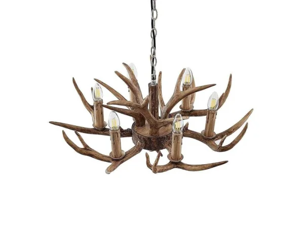 Lindby - Tejask 6 Hanglamp Ø70 Brown