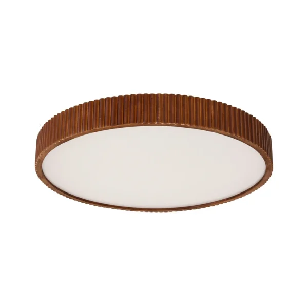 Lindby - Velua LED plafondlamp, wit/donker hout, Ø 50 cm