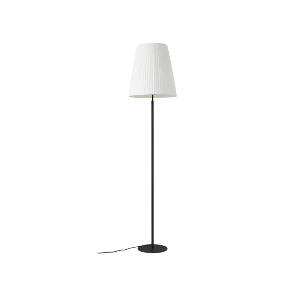 Lindby - Virelle vloerlamp, zwart/wit, 170 cm, textiel