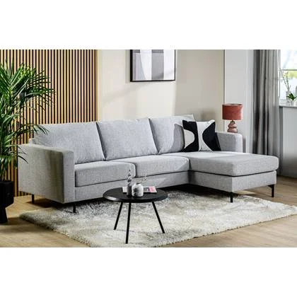 Lions Design Moulin Grijs 3-zits Bank + Chaise Longue Rechts|Links