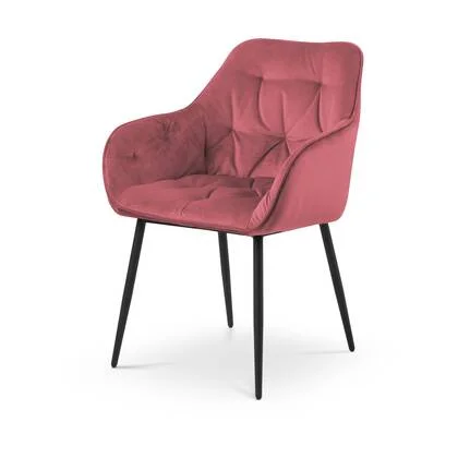 Lisomme Arian Eetkamerstoel Velvet Zachtroze - Met Armleuning