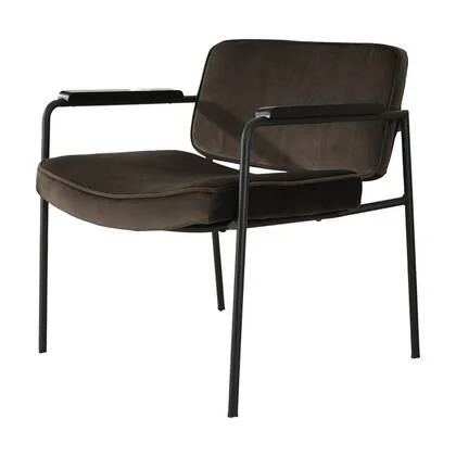 Lisomme Bibi Fauteuil Velvet Bruin - met Armleuning