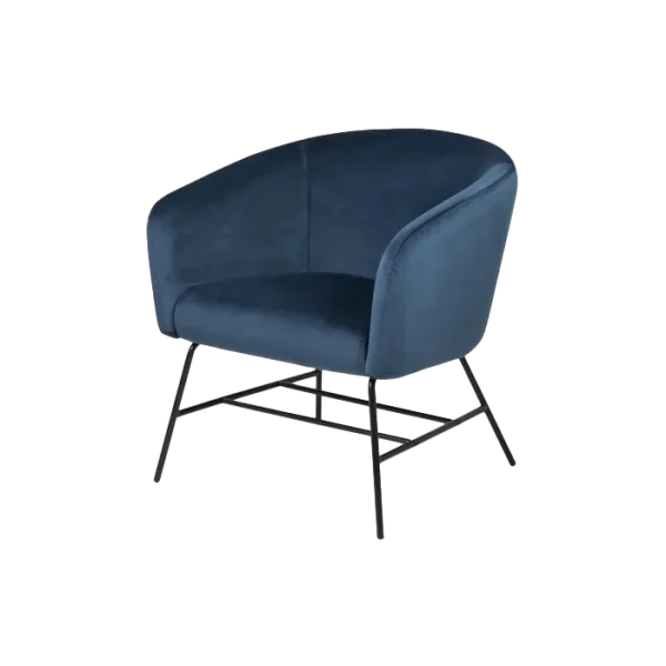 Lissy velvet fauteuil donkerblauw