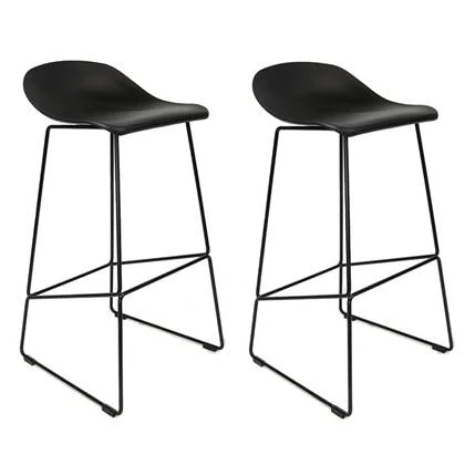 Livin24 Barkruk Ellen zwart Scandinavisch design 76 cm - Barkrukken