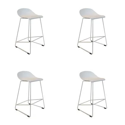 Livin24 Scandinavische Barkruk Ellen wit 66cm - Barkrukken set van 4