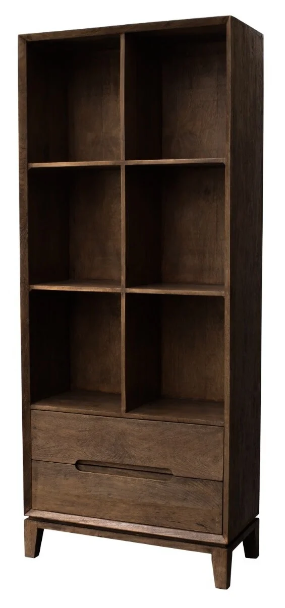Livingfurn Boekenkast Cortez Mangohout, 200 x 83 cm - Bruin