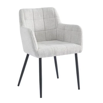 Livingfurn - Eetkamerstoel Bronco - Greige - Stof - Set van 2