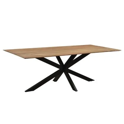 Livingfurn Eettafel Oslo Acasia Spider 200cm Acasia | Gecoat Staal