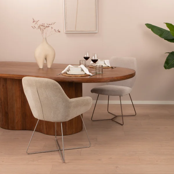 Livingfurn Ovale Eettafel Sevilla Mangohout, 250 x 110cm - Bruin - Ovaal