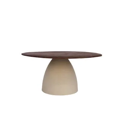 Livingfurn - Salontafel Ivoor Mangohout - 86x76x37cm - Marron