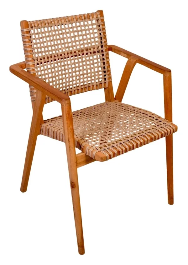 Livingfurn Tuinstoel Anya Teakhout en rattan - Bruin