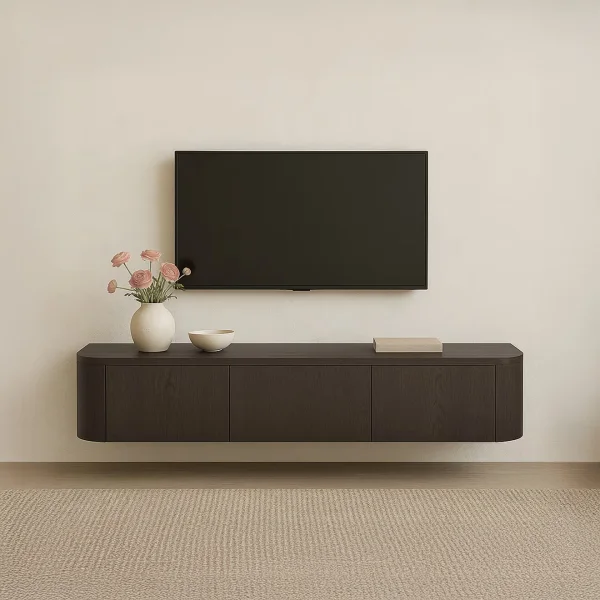 Livingfurn Zwevend TV-meubel Novero Eiken, 180cm - Espresso