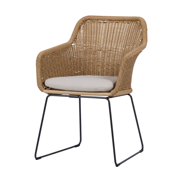 Loki Rotan tuinstoel naturel - met zitkussen