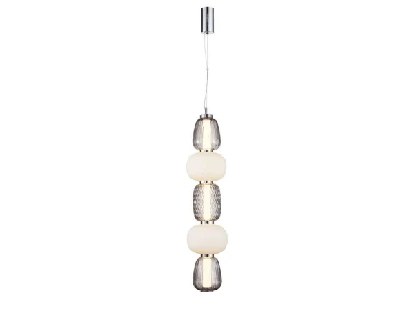 Loom Design - Pearl 5 Hanglamp Grey/Opal/Chrome