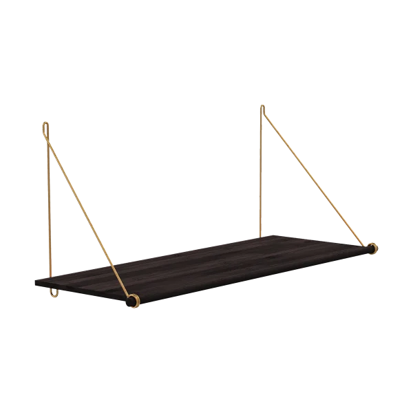 Loop Shelf Dark - Bamboe boekenplank - Brass - B72 x H31 x D26 cm