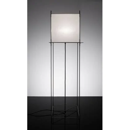 Lotek Classic vloerlamp, frame zwart metaal, doek wit