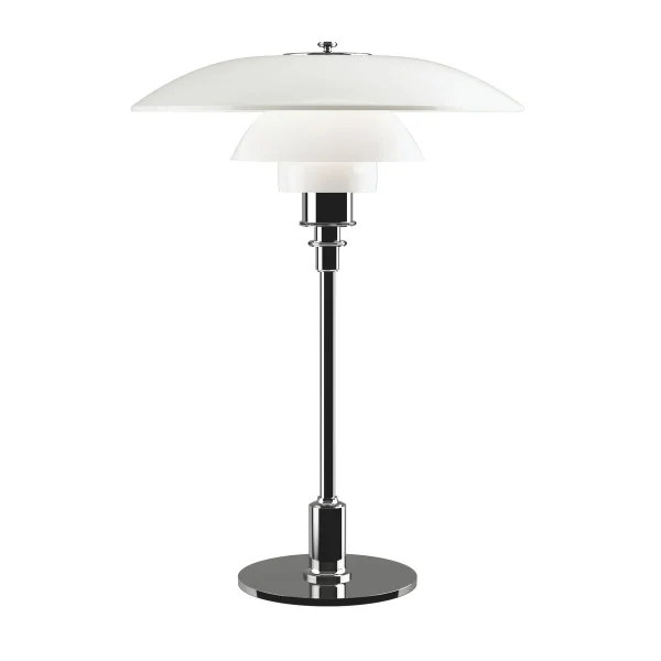 Louis Poulsen PH 3½-2½ opaalglas tafellamp Chroom