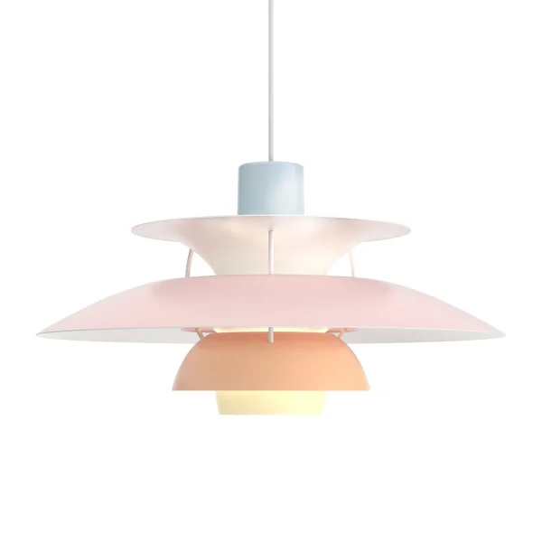 Louis Poulsen PH 5 hanglamp Pastel-blauw-roze-perzik