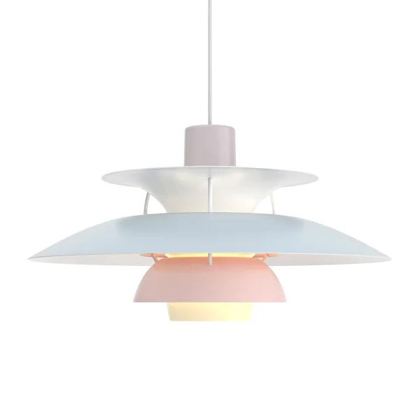 Louis Poulsen PH 5 hanglamp Pastel-oestergrijs-blauw-roze