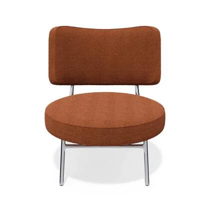 Lounge fauteuil in terracotta terracotta stof