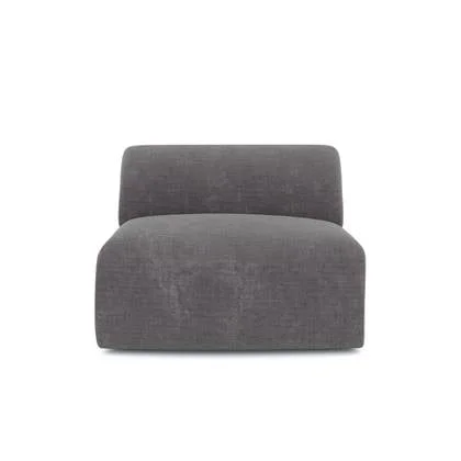 Loungestoel zonder armleuningen in fluweel met grijs patroon