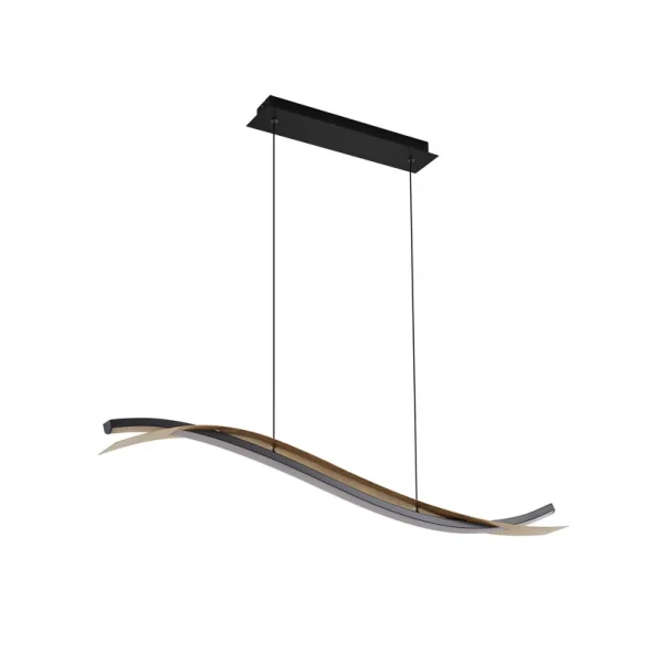 Lucande - Alevia LED hanglamp, zwart/goud, CCT