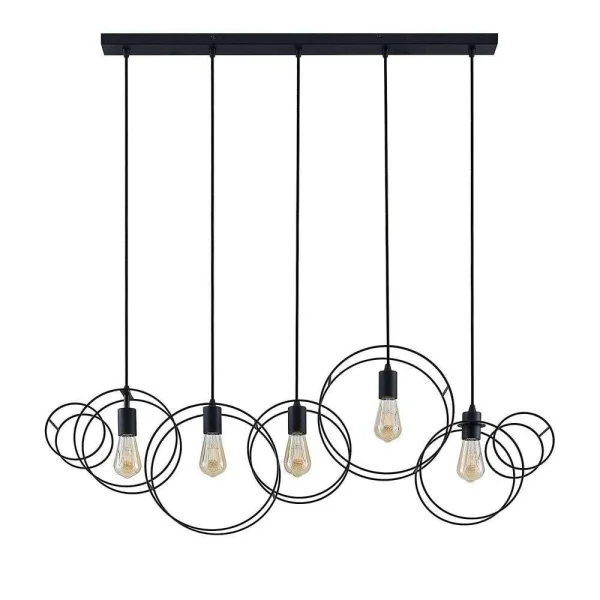 Lucande - Andrik 5 Round Hanglamp Black