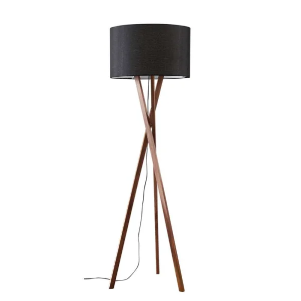 Lucande - Auriane Vloerlamp Black/Walnut