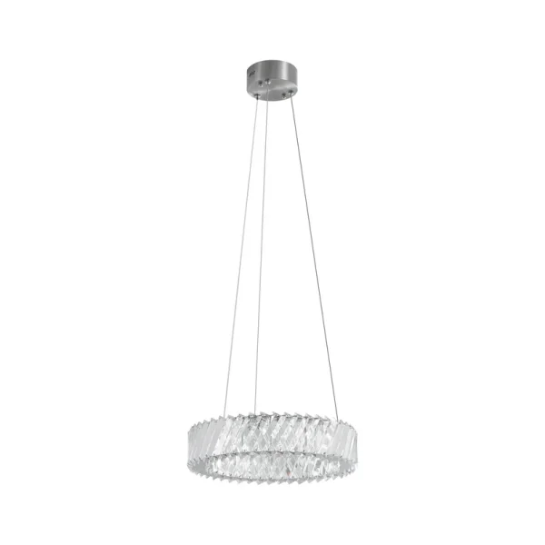 Lucande - Glacis LED hanglamp, kristal, Ø 40 cm, chroom
