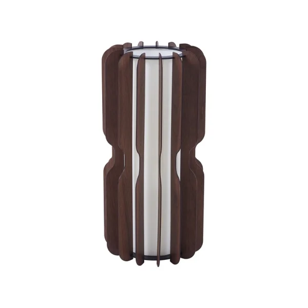 Lucande - Juneta vloerlamp, bruin, 75 cm, hout/textiel