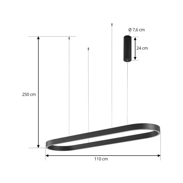Lucande - Melinay Smart LED hanglamp zwart Tuya CCT