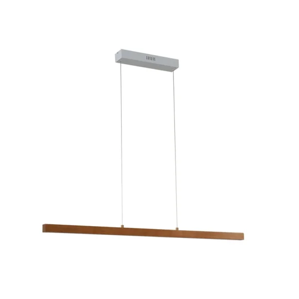 Lucande - Nihalo LED hanglamp, hout, 122 cm, dimbaar, CCT